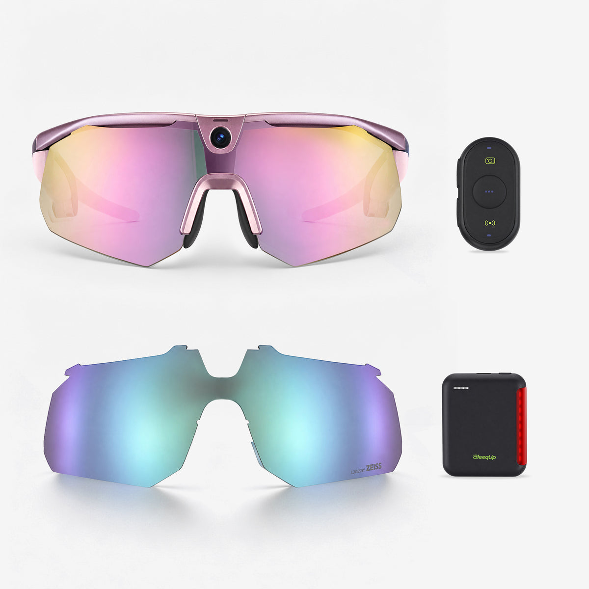 BleeqUp Ranger Ultimate Bundle, pink-purple standard lenses with ZEISS blue replacement lens
