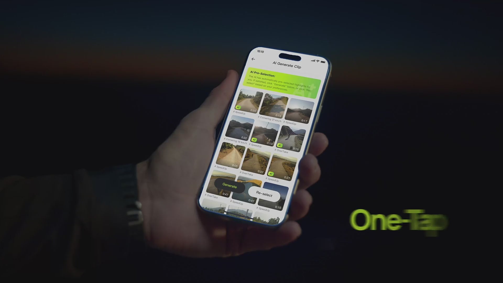 BleeqUp Rover one tap AI editing video demonstration.